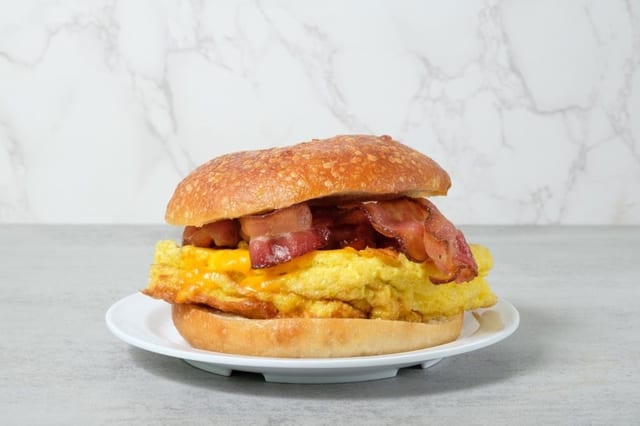 Bacon, Egg & Cheddar.
