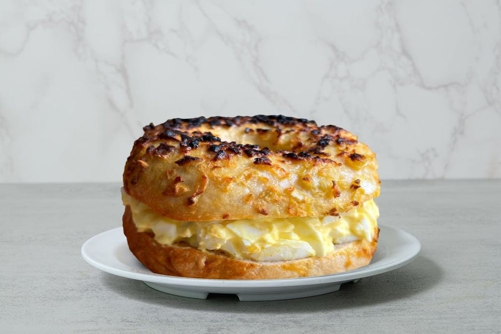 Rosemary Salt Bagel W/ Schmear.