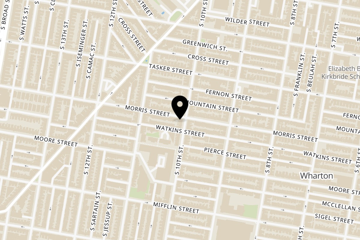 Map showing the location of Slice & Schmear on 1700 S 10th St in Philadelphia